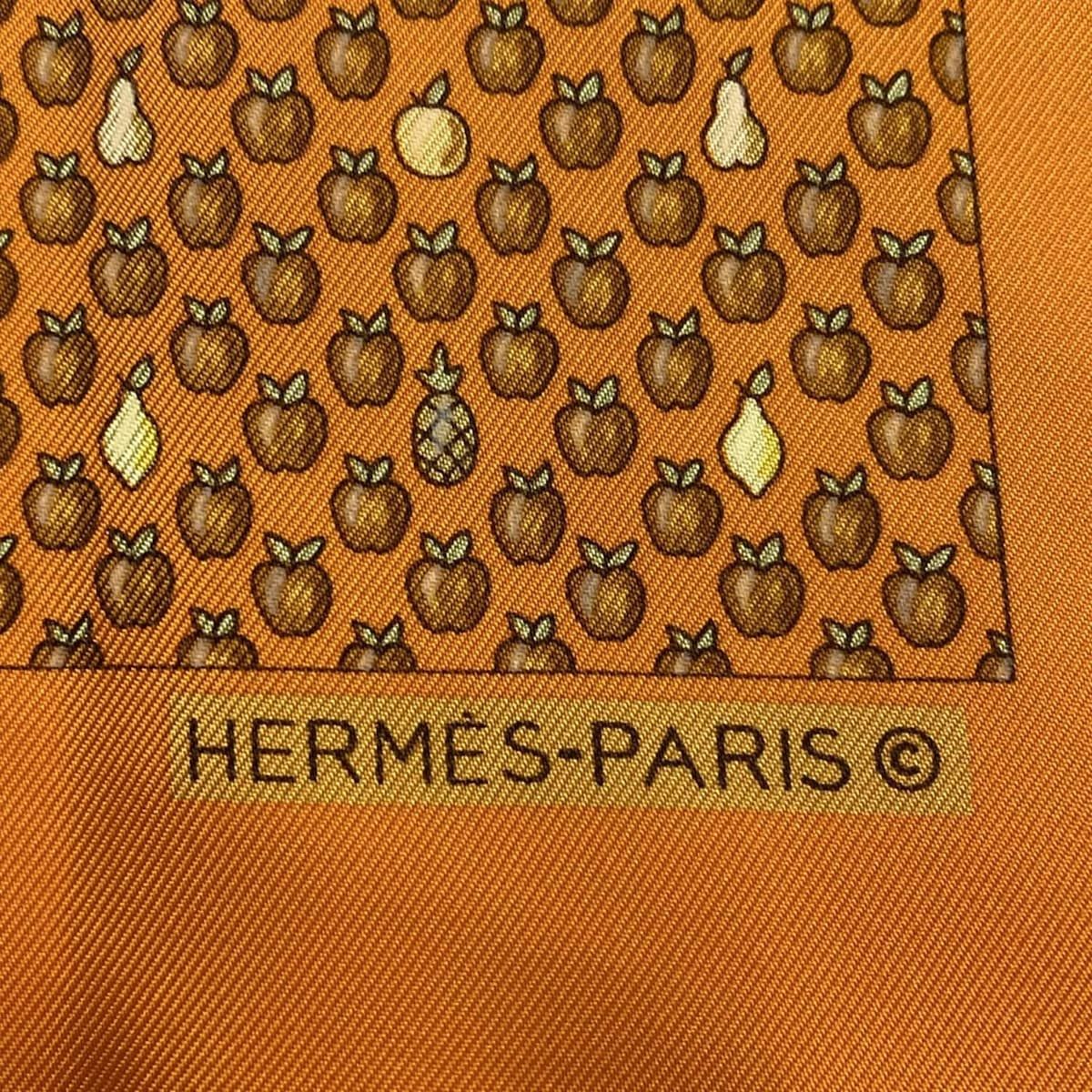 HERMES(エルメス) スカーフ美品 プチカレ オレンジ×アイボリー