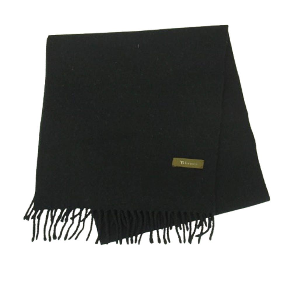 Y s Yohji Yamamoto ワイズ ヨウジヤマモト y s for men フリンジ ウール マフラー ダークネイビー系