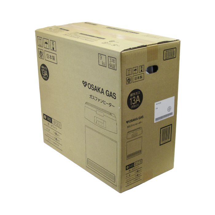 大阪ガス ガスファンヒーター 140-5902 都市ガス 13A ホワイト 中古