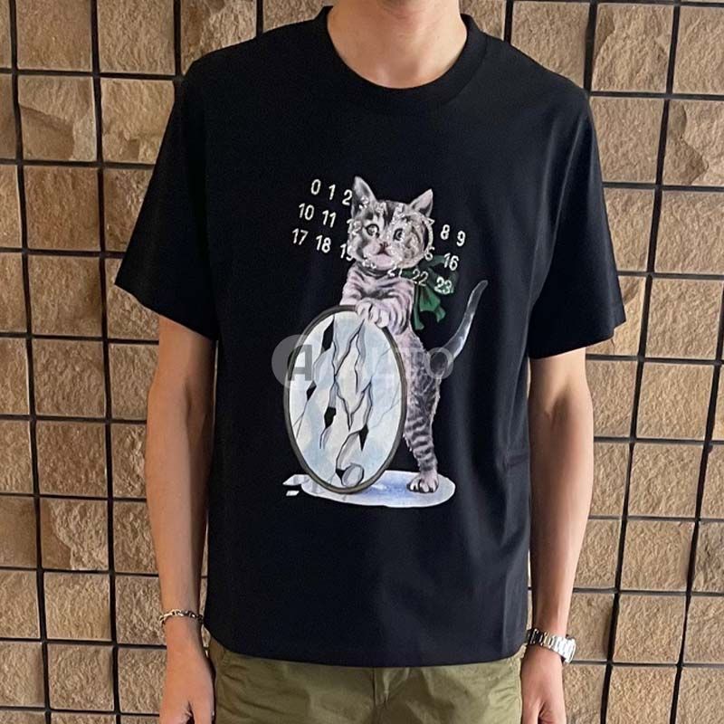 メゾンマルジェラMM6 Tシャツ/キャットグリッター ☆2024春夏新作☆MM6 メゾンマルジェラ エムエムシックス MARGIELA6