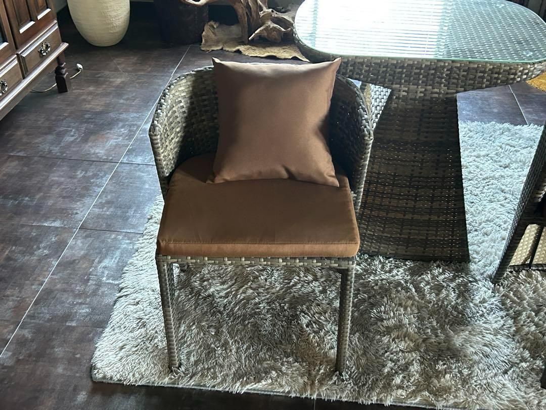 ラタンチェア ガーデンテーブルセット