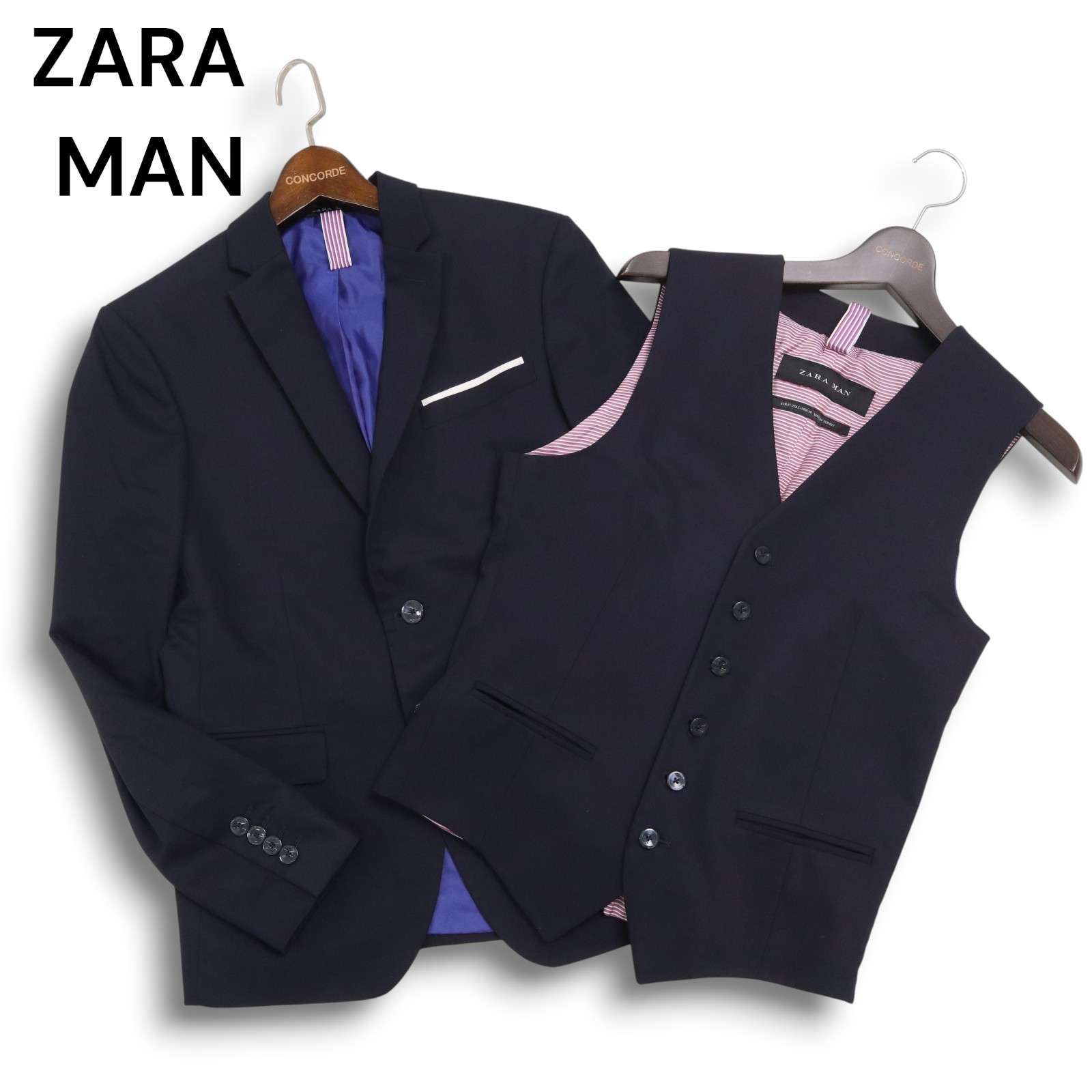 ZARA MAN ザラ マン 通年 総裏☆ テーラード ジャケット & ベスト ジレ 