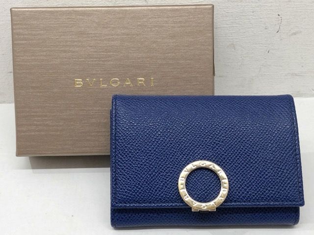 新品未使用！BVLGARI レザー カードケース / 36322 ネイビー