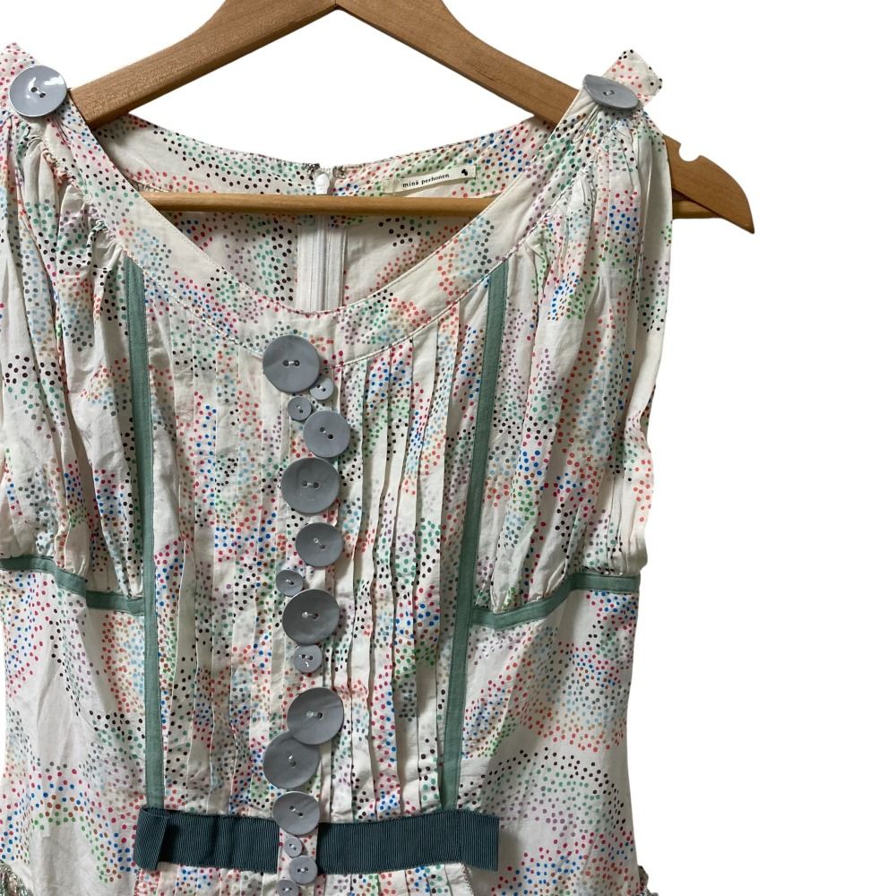 mina perhonen ミナペルホネン rainbow ノースリーブ ロングワンピース サイズ2 マルチ レディース 古着