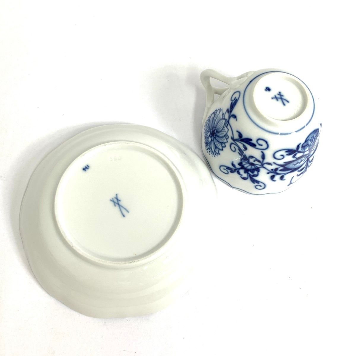 Meissen マイセン デミタスカップ＆ソーサー ブルーオニオン ホワイト