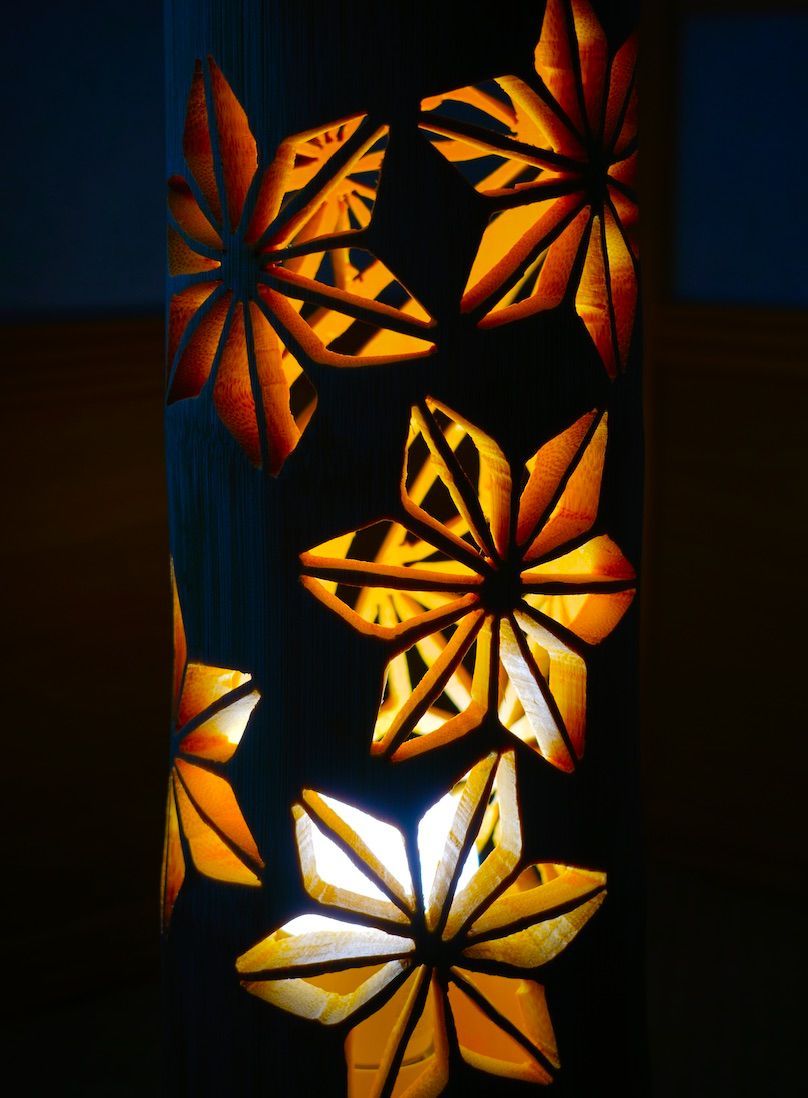 ◇全面彫◇竹灯り・竹あかり・竹灯籠・竹灯篭・竹ランプ ～～ 癒しの