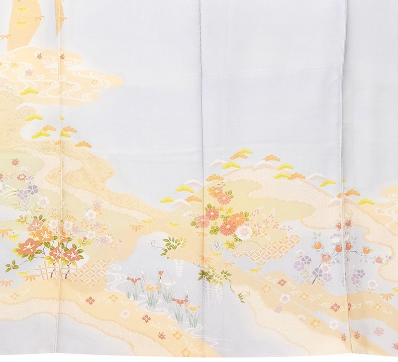 平和屋着物▽訪問着 無双 紗袷 紗×紗 草木文 金彩 正絹 逸品