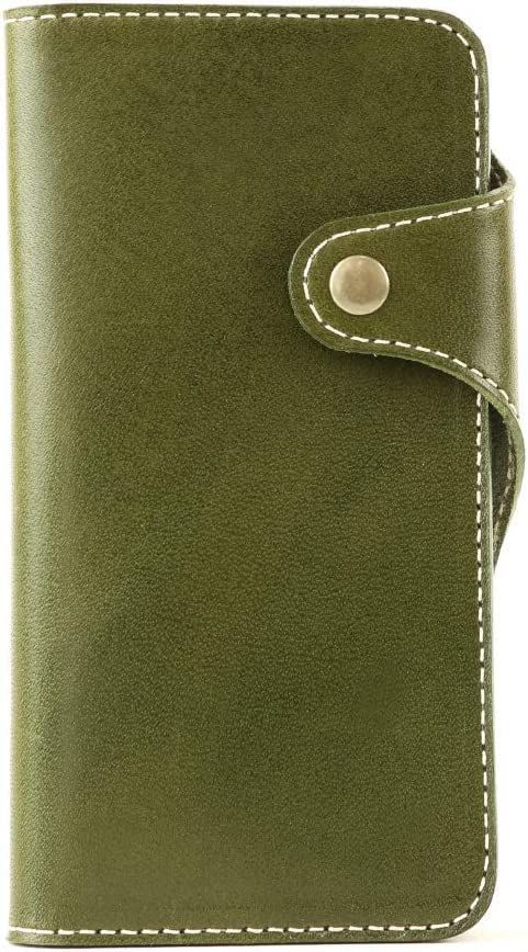 【在庫処分】[Native Creation] iPhone14pro ケース 9色 スマホケース 手帳型 本革 栃木レザー 日本製 (iPhone14pro OLIVE)