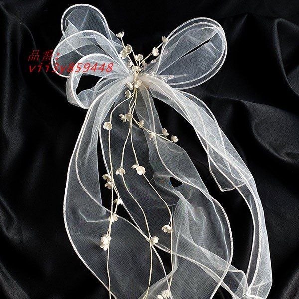 チュールリボン♡ヘッドドレス⋈♡*。゜結婚式♡二次会ウェディング♡披露宴 ドットチュールリボン♡ヘッドドレス♡二次会♡披露宴♡ウェディング