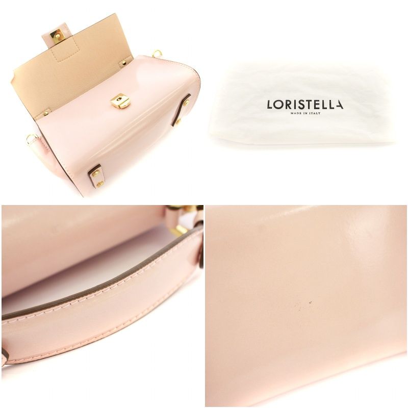 ロリステッラ LORISTELLA スモールハンドバッグ フラップ レザー  