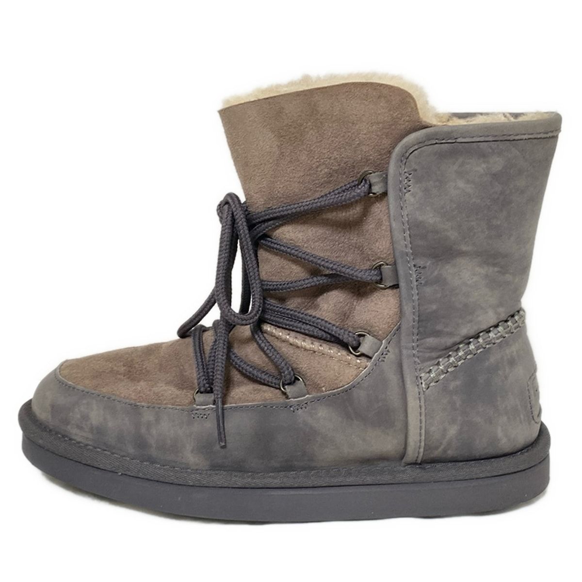 UGG アグ ショートブーツ 24 レディース ロッジ 1013941 ダークグレー×ダークブラウン ムートン