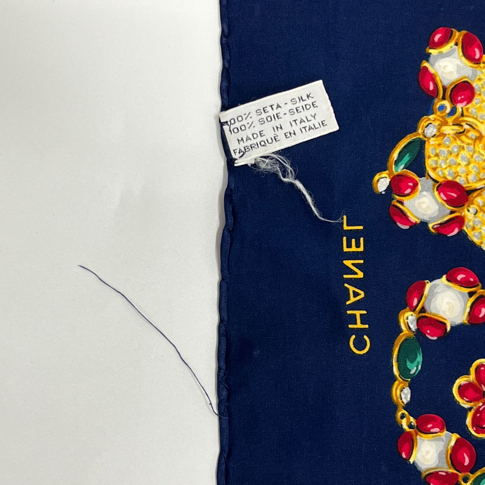 中古】CHANEL シャネル ココマーク スカーフ シルク マルチカラー
