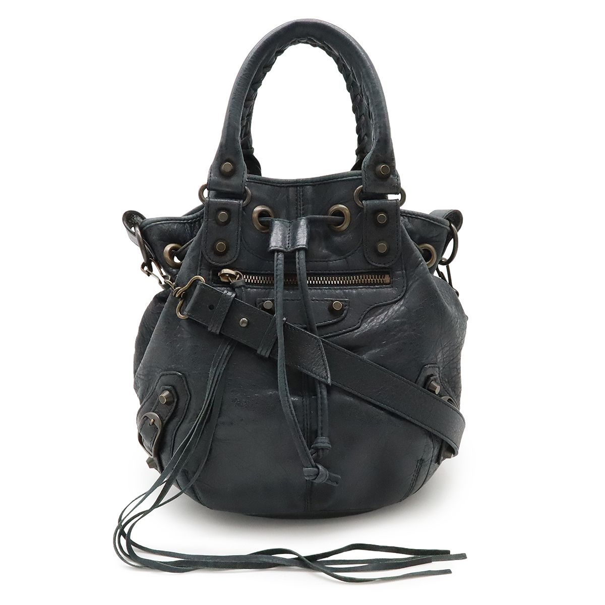 BALENCIAGA バレンシアガ クラシック ミニ ポンポン ハンドバッグ 2WAY 