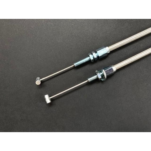 CBR400F ワイヤーセット 30cmロング ブラック アクセルワイヤー クラッチワイヤー チョークワイヤー ゼファー400⁄χ(カイ) ワイヤーセット 純正長 ブラック メッシュ ダーク