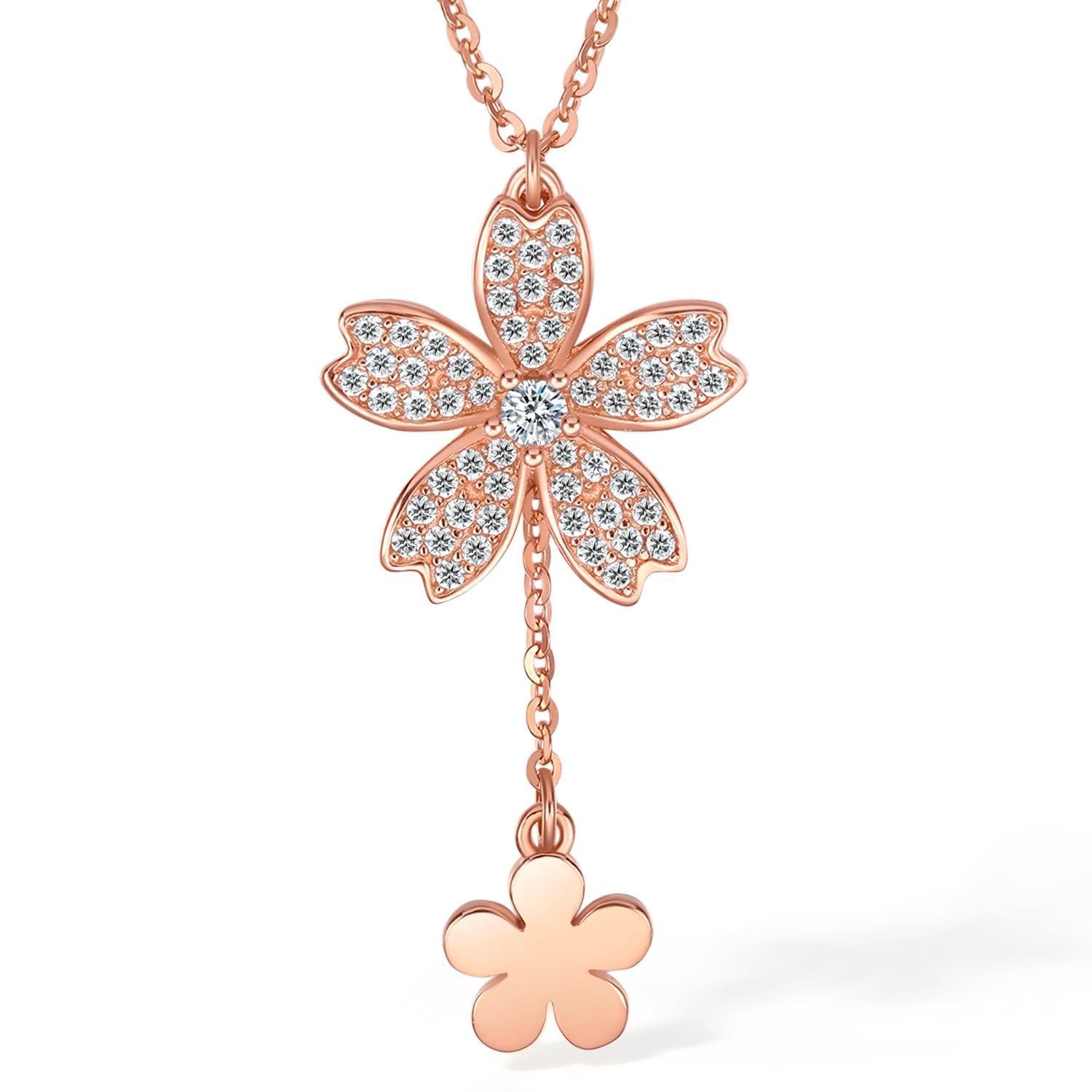【数量限定】アクセサリー 女性 ピンク プレゼント ネックレス ネックレス ネックレス ネックレス ネックレス ジュエリー シルバー925 ペンダント お誕生日 桜 上質ジルコニア 贈り物 レディ