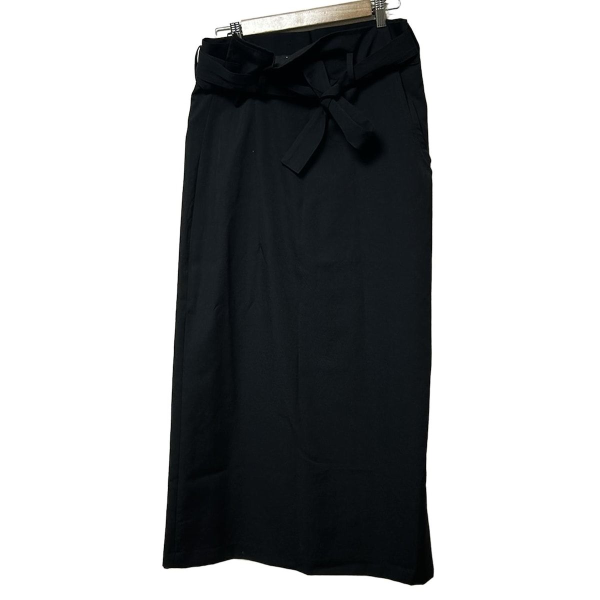 Y's ブラック ロングスカート 美品！Y's フリル付きブラックロング