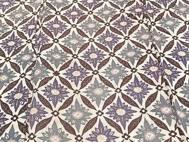 平和屋着物▽上質な小紋 単衣 型染め 七宝花文 正絹 逸品 CAAU3859xi  