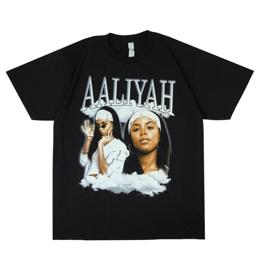 メンズ Tシャツ AALIYAH FACE TEEアリーヤ TシャツWHITExBLACK