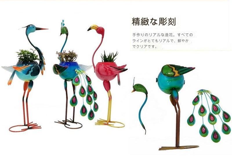 植木鉢 ガーデニング 庭 動物 プランター フラミンゴ フラワーポット ys-1291_4.jpg