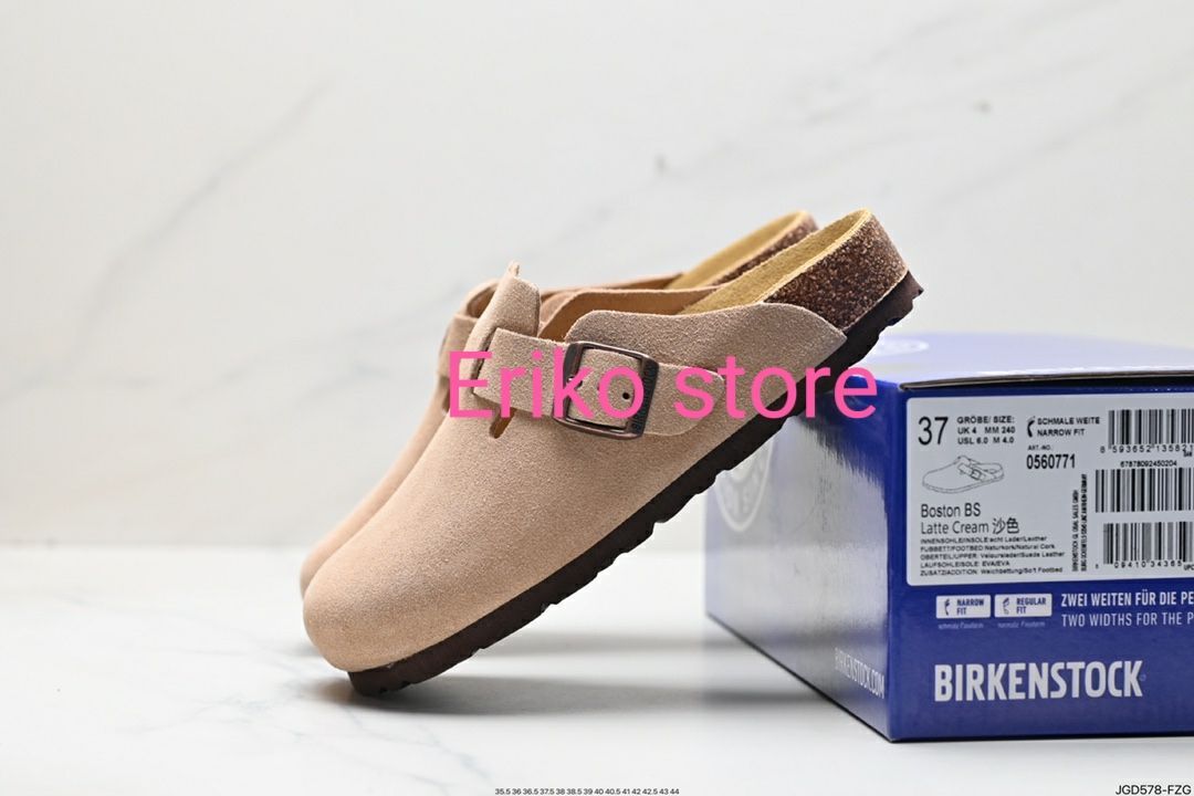 新品未使用 BIRKENSTOCK ビルケンシュトック Boston/ボストン レギュラー幅 スエードレザー クロッグ ソフトベッド コルクソールサンダル ソフトフットベット ベロア モカ