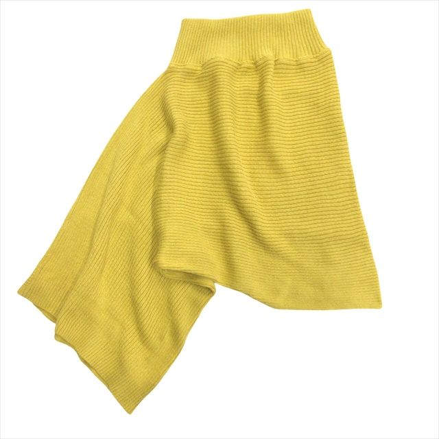 イッセイミヤケ ISSEY MIYAKE 80 s アシンメトリー ニット サルエル パンツ イージー コットン リネン 筆タグ オールド ビンテージ ヴィンテージ M 黄 マスタードイエロー レディース