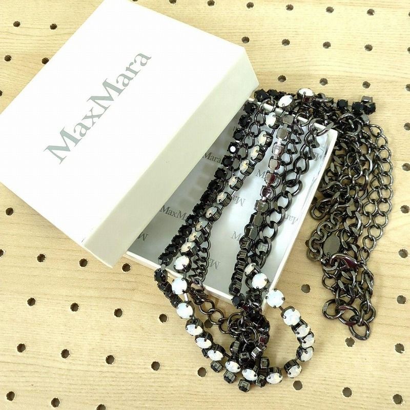 Maxmara マックスマーラ 3連 ネックレス チェーンベルト イタリア製 