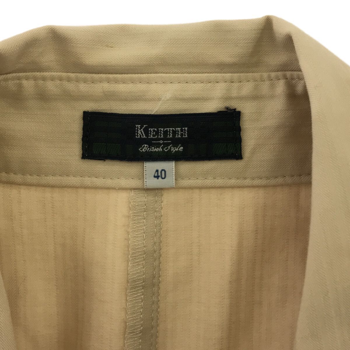 美品40　キース　ＫＥＩＴＨ　ベージュ　ワンボタンジャケット 2025年最新KEITH ノーカラージャケットの人気アイテム - メルカリ