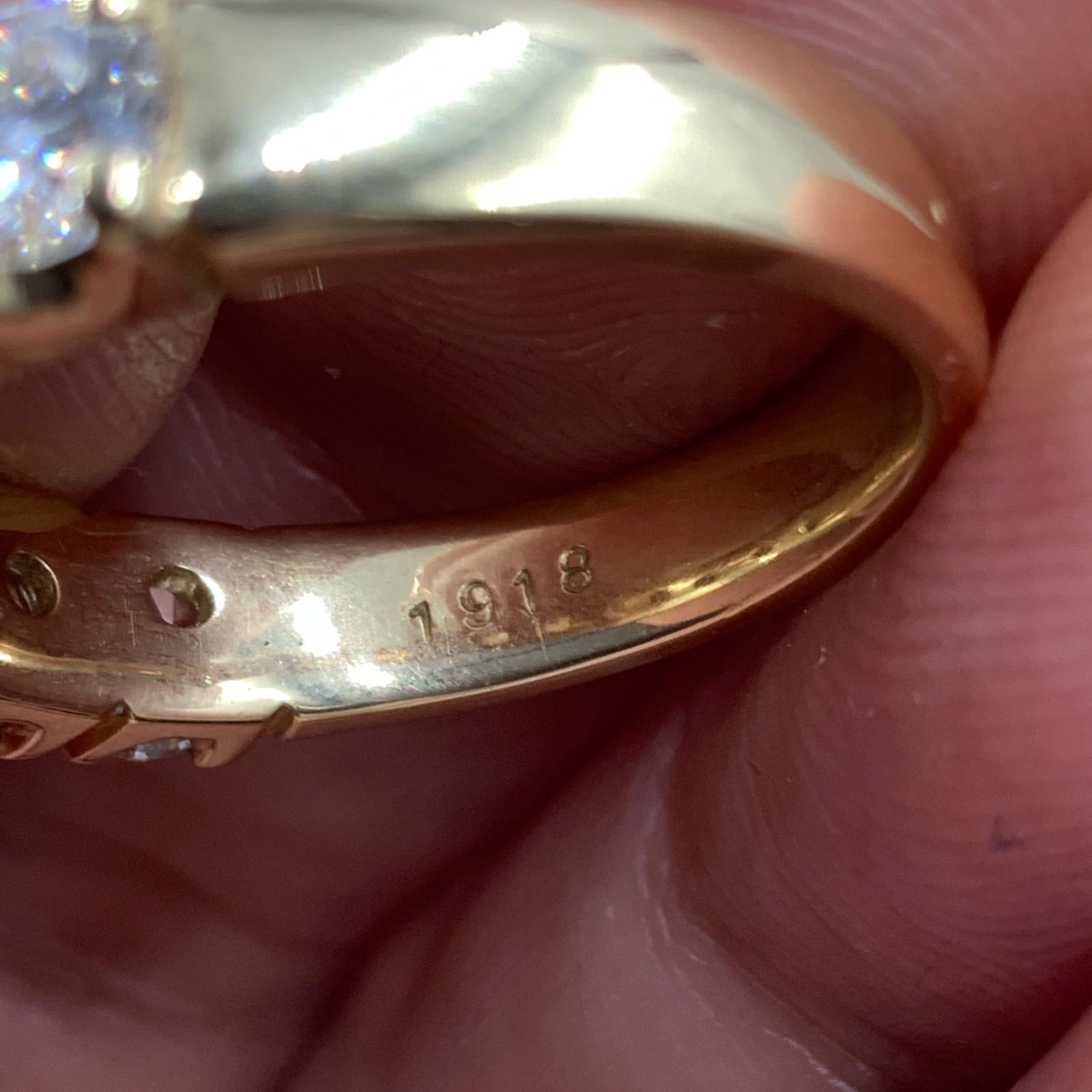 K18 18金 ハーフエタニティ ダイヤモンドリング 1.918ct 7.6g 