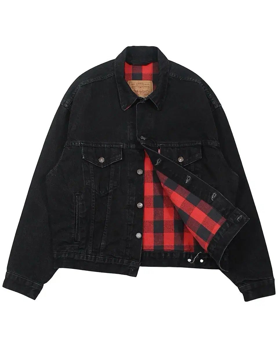 1992 USA リーバイス 70417-4159 フランネル ブラック デニム ジャケット アメリカ製