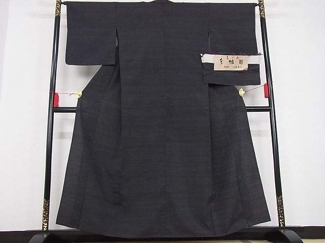 平和屋本店 上 結城ちぢみ 単衣 小倉太々 青山みとも 今幡部 色無地 蝋色 着丈156cm 裄丈64.5cm 正絹 3kk2255