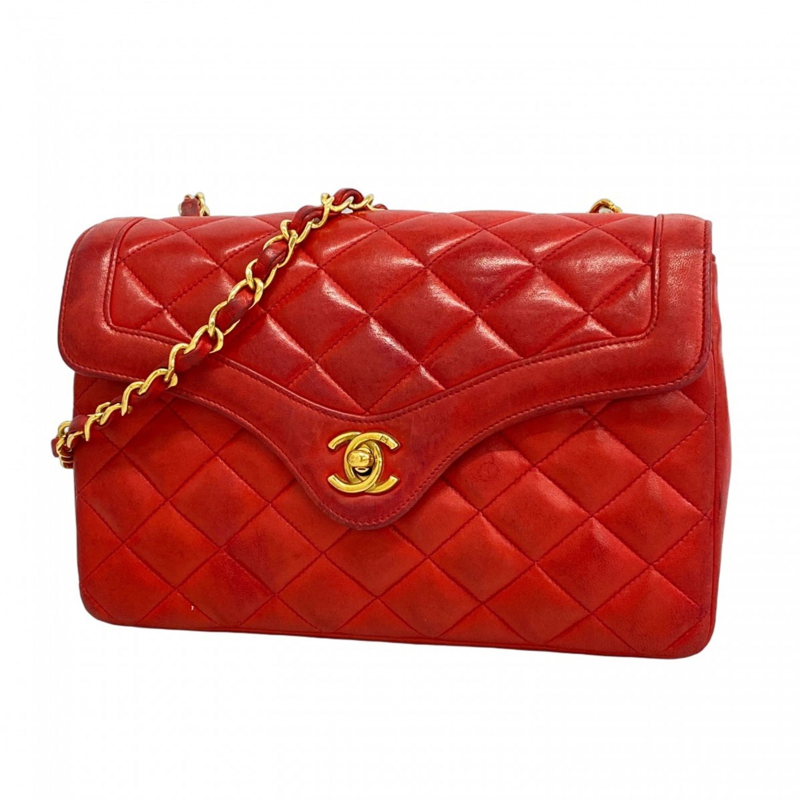 VINTAGE●CHANEL●シャネル レッド チェーン ショルダーバッグ CHANEL(シャネル) ミニマトラッセ チェーンショルダーバッグ