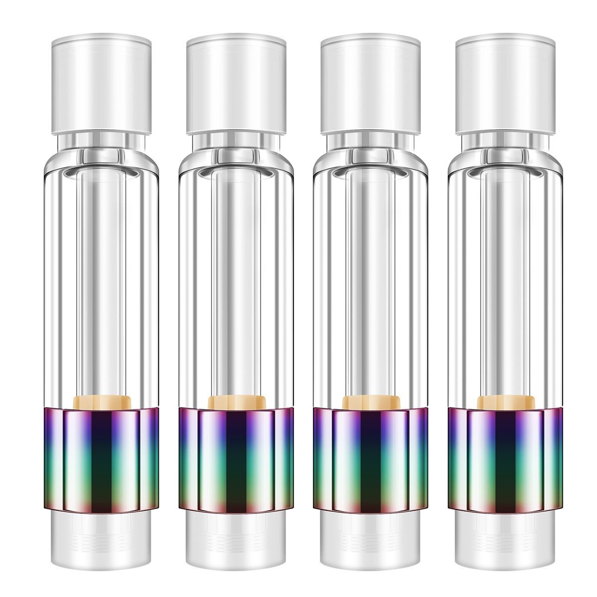 100本 1.0mlフルガラス レインボー アトマイザーCBD VAPE リキッド用