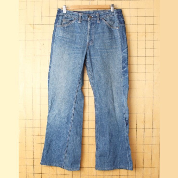 70sリーバイス リメイクフレアデニムパンツ ブーツカットブルーW32 
