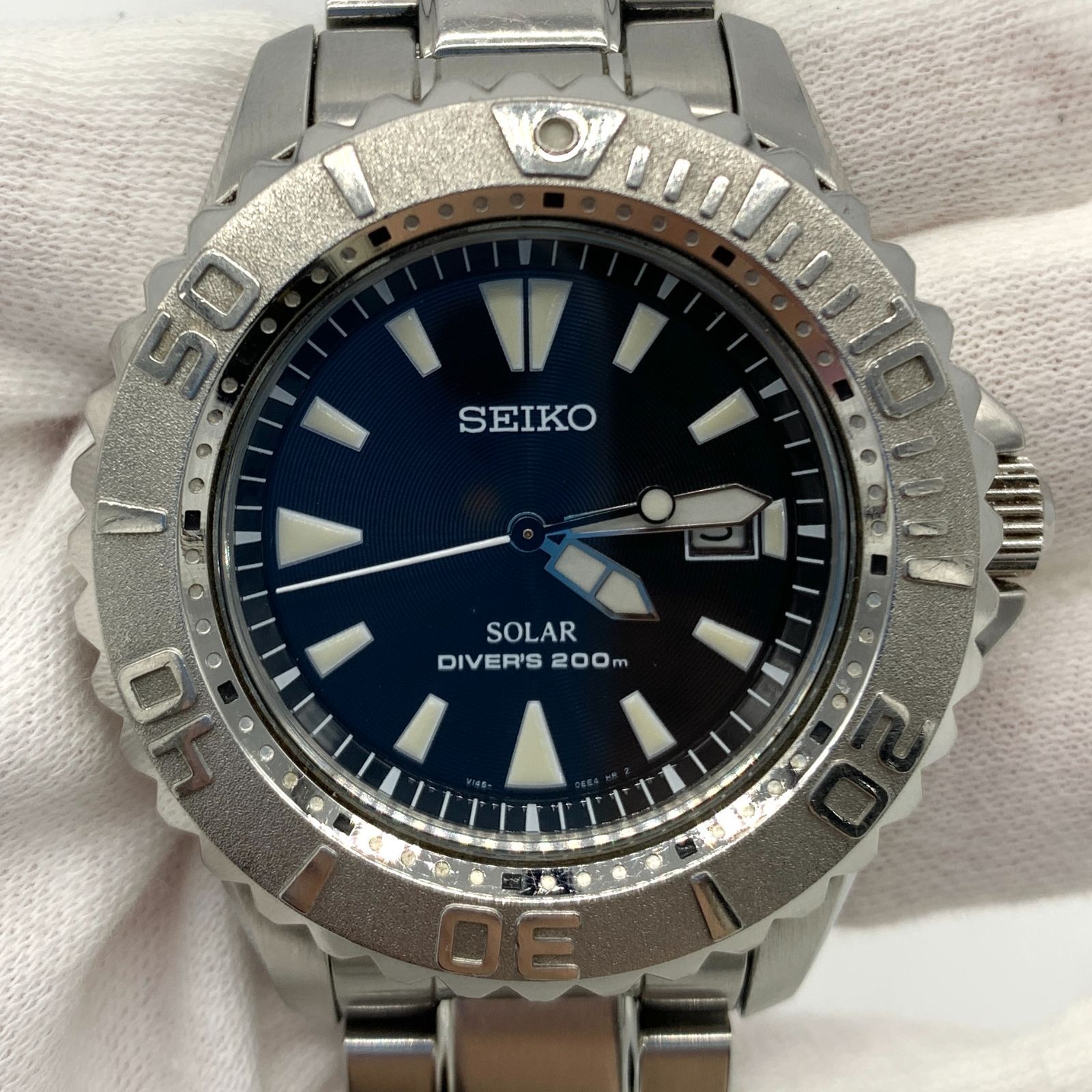 ▽【稼働品】SEIKO プロスペックス ソーラーダイバーズ200 V145-0CC0 ステンレス ブラック×シルバー 本体のみ  S27333285483 - メルカリ