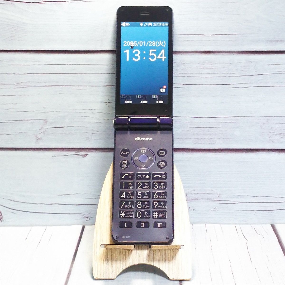 【送料無料】docomo SHARP カメラレスケータイ SH-02K ブルーブラック ネイビー 本体 白ロム SIMロック解除済み SIMフリー C625095