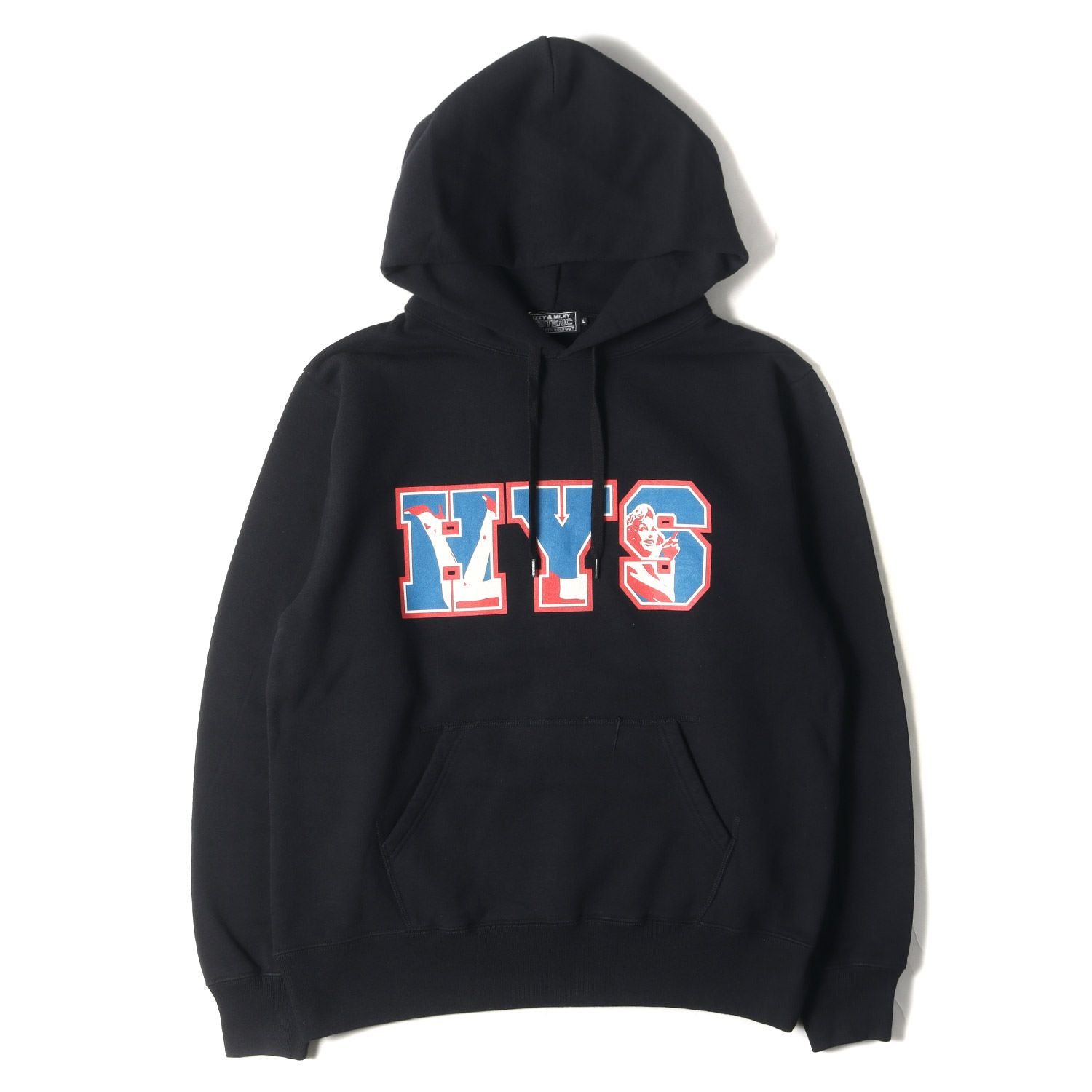 新品 HYSTERIC GLAMOUR ヒステリックグラマー パーカー サイズ:L 24SS HYS VARSITY スウェットパーカー 02241CF03 トップス フーディー プルオーバー 裏毛 ウーマン ブラック 黒 【メンズ】