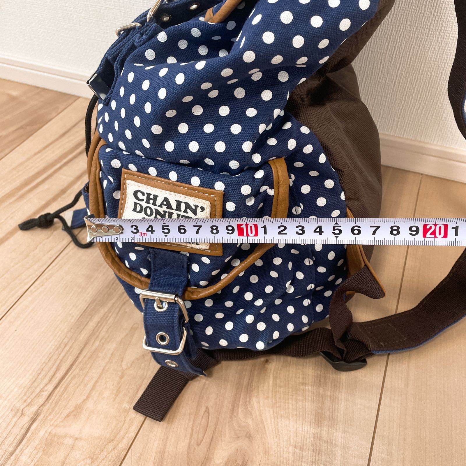y2k CHAIN'DONUTS リュック 水玉 ポルカドット ネイビー 紺色