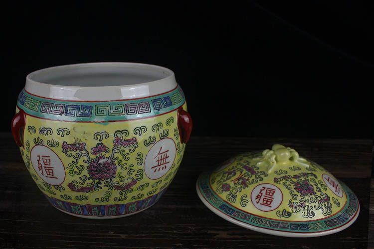 景徳鎮 陶磁器 手描き万寿無疆飯鼓茶壺 装飾品 現代工芸品 美術品 置物 景徳鎮 陶磁器 手描き万寿無疆飯鼓茶壺 装飾品 現代工芸品 美術