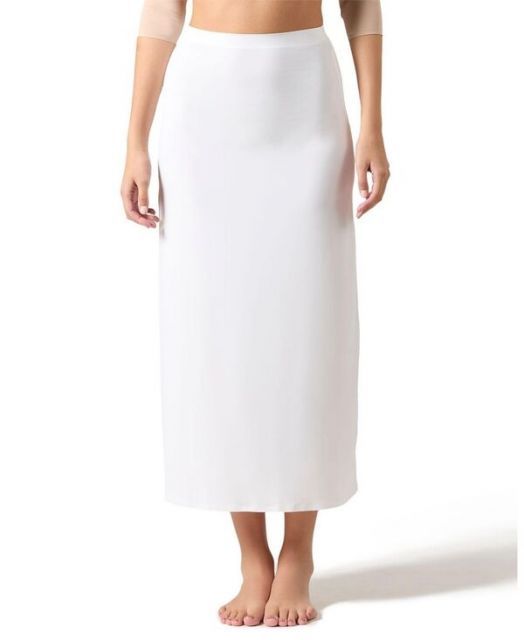 送料無料 メモイ レディース スカート ボトムス Women s Silky-Smooth Bonded 34 Maxi Slip Skirt CSP202-34 White