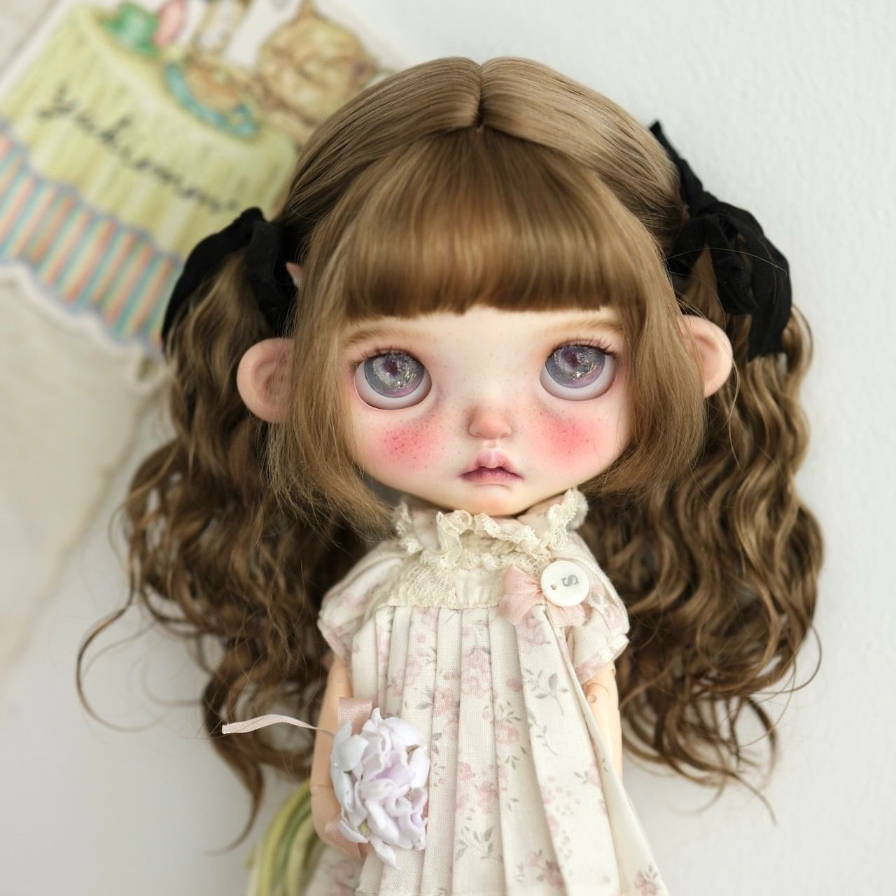 ブライス ウィッグ モヘアウィッグ 海外作家 ウェーブ ツインテール  