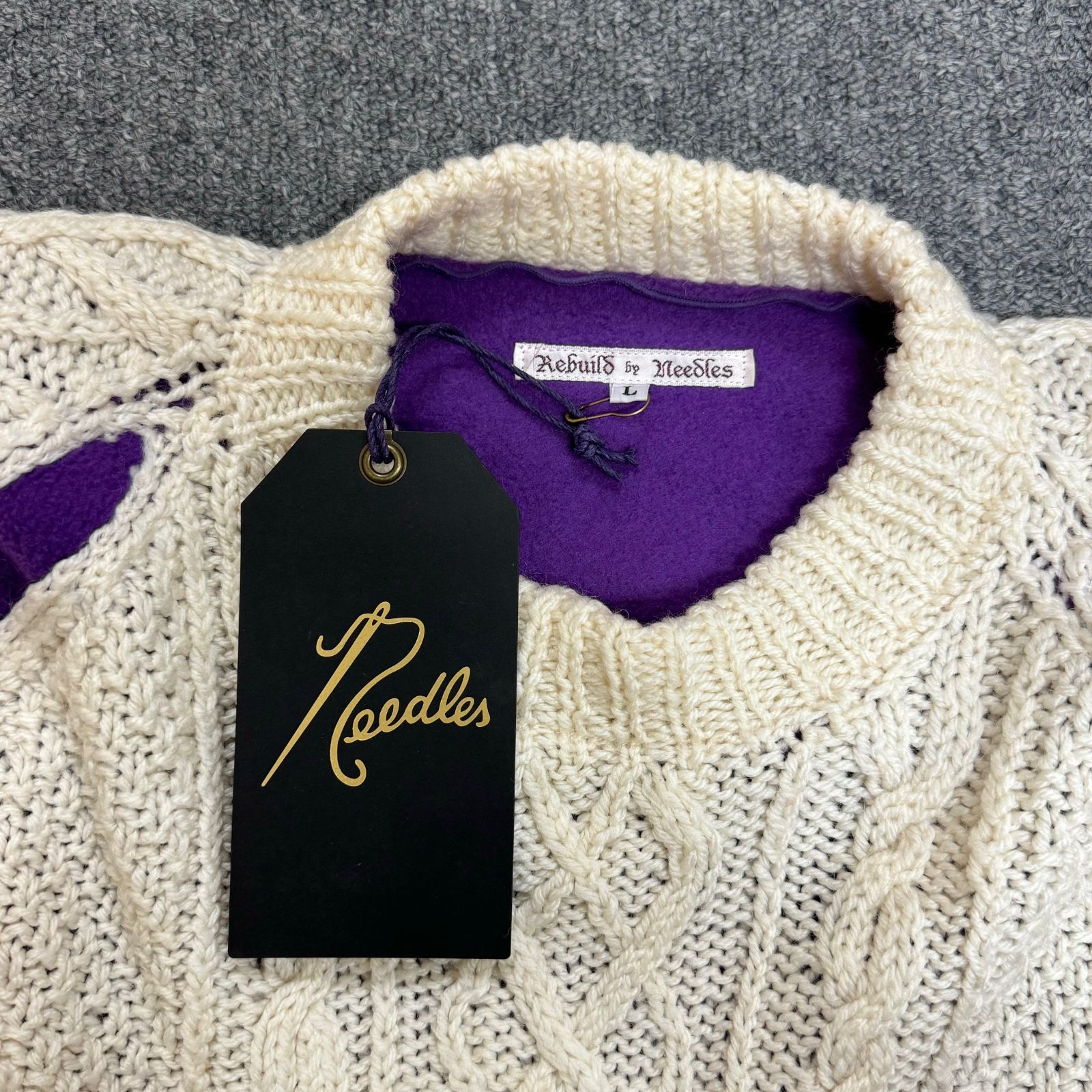Rebuild by Needles フィッシャーマン セーター ケーブルニット REBUILD by Needles Fisherman Sweater Covered Sweater 再構築