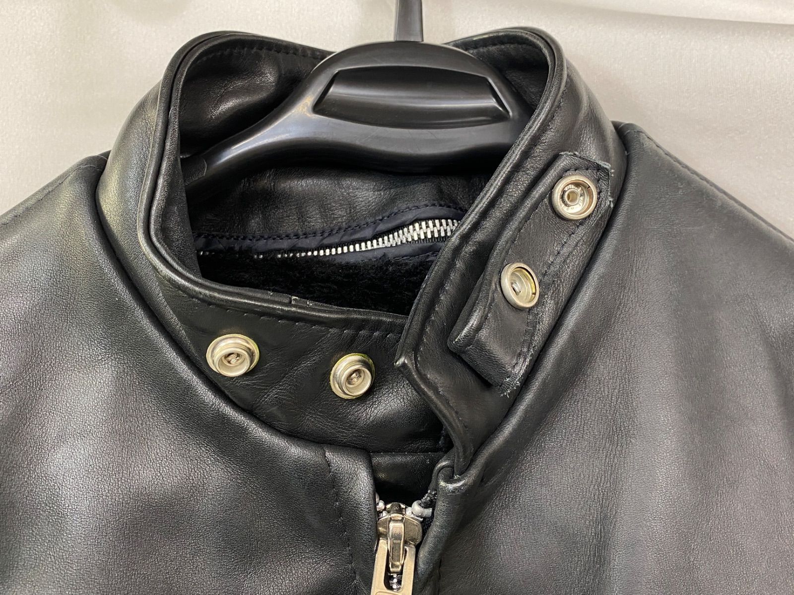 美品/L ショット 641 シングル ライダースジャケット ボアライナー 38 Schott ショット シングルライダース 641 ボアライナー 38