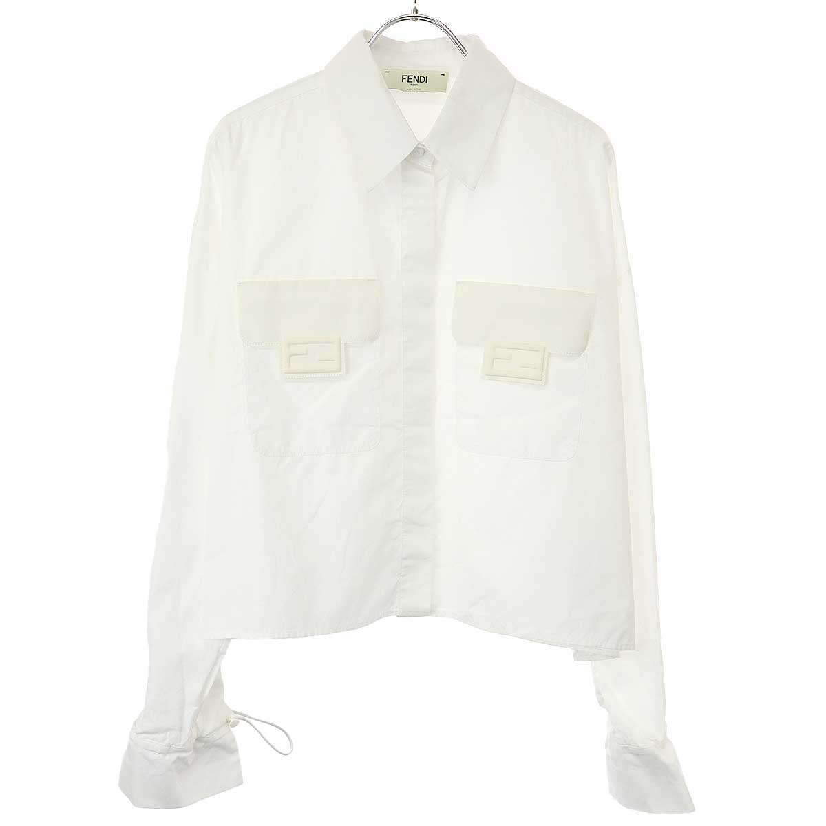 FENDI フェンディ 23SS FFポケットクロップドブラウスシャツ