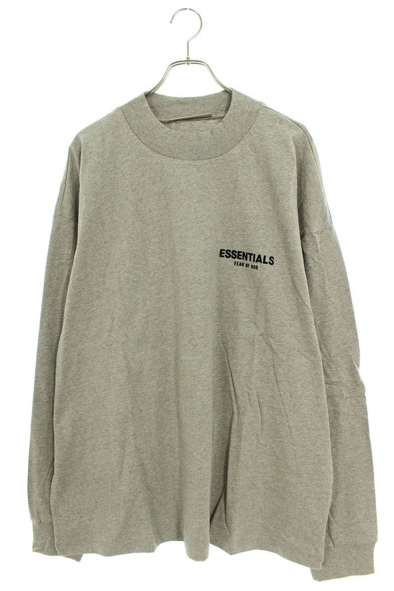 フォグ 22SS ESSENTIALS L/S Tee Dark Oatmeal ロゴプリント長袖