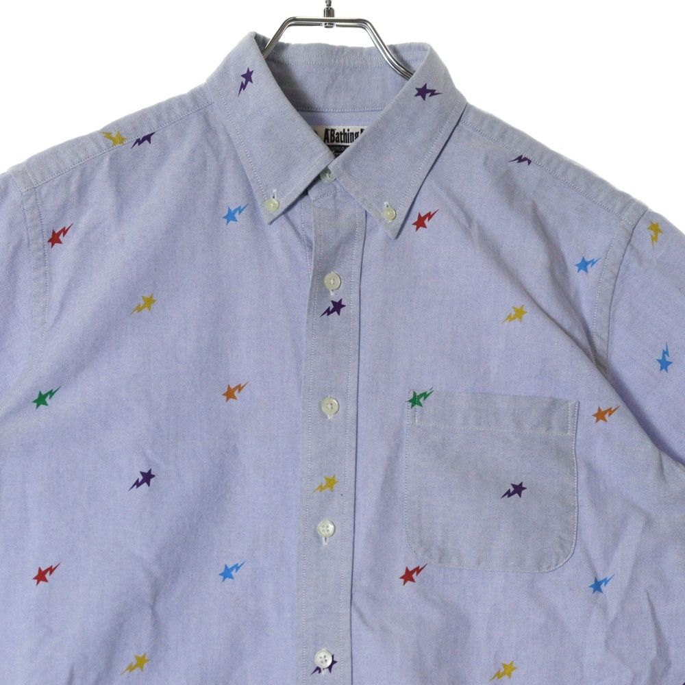 A BATHING APE 半袖シャツ M ブルー A BATHING APE スカイブルーチェック 半袖シャツ M - メルカリ