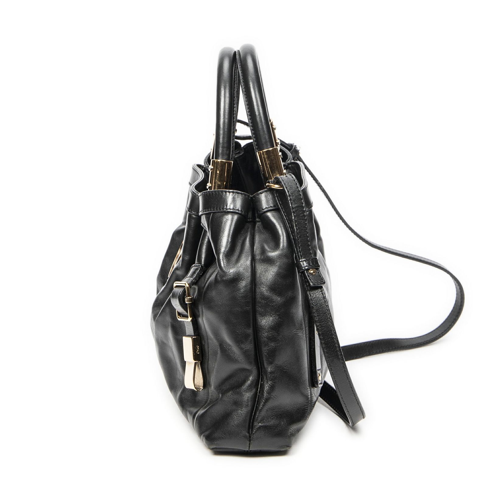 CHLOE クロエヴィクトリアトート黒カーフスキンレザーAB