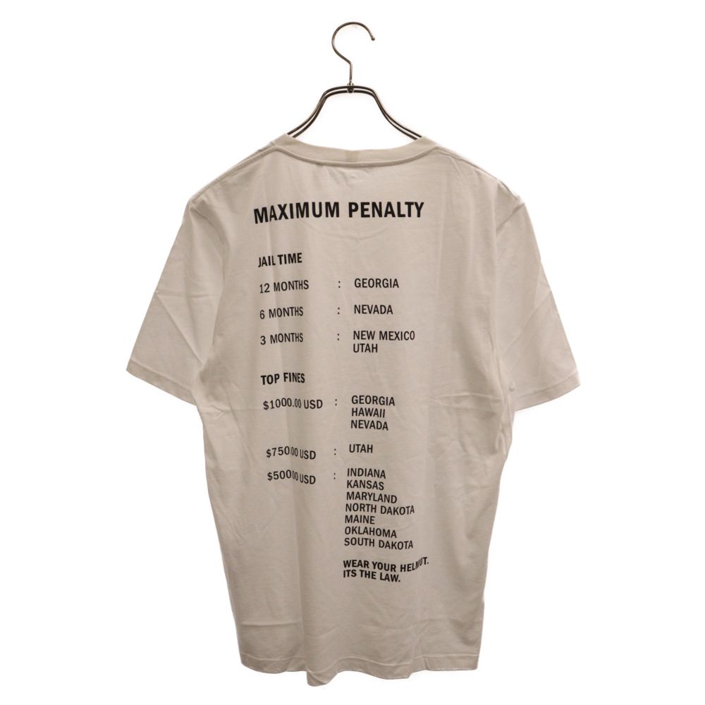 HELMUT LANG (ヘルムートラング) バックプリント クルーネック半袖Tシャツ ホワイト 17-9201117