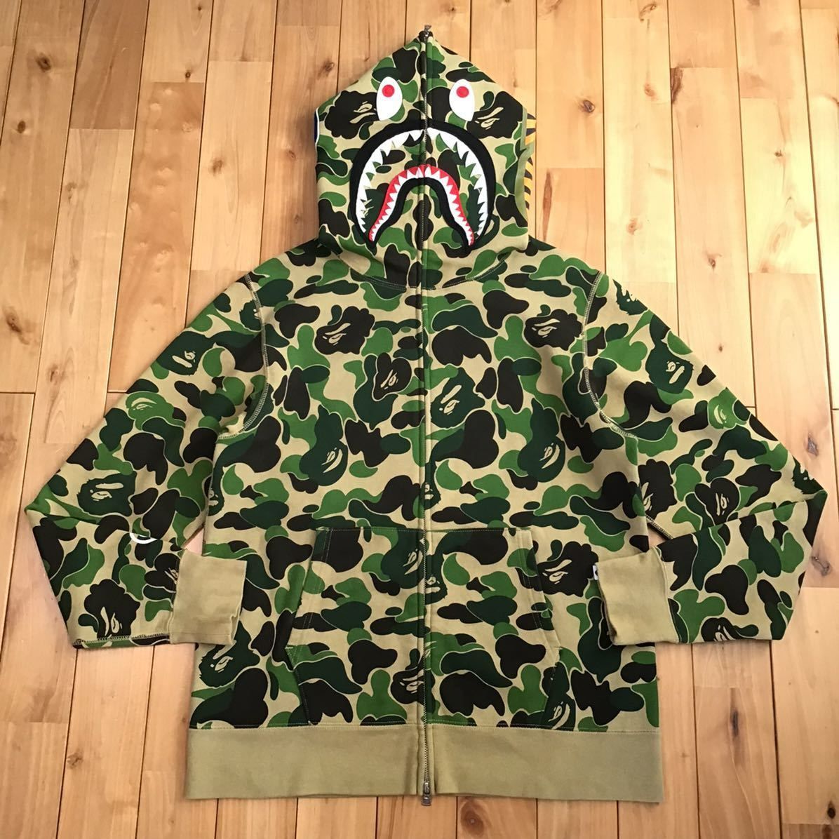 ABC camo green シャーク パーカー Lサイズ shark full zip hoodie a