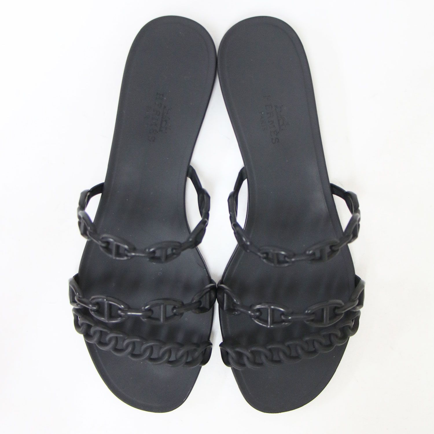 エルメス ブラックミュール si ze37.5 HERMES サンダル size37 HERMES