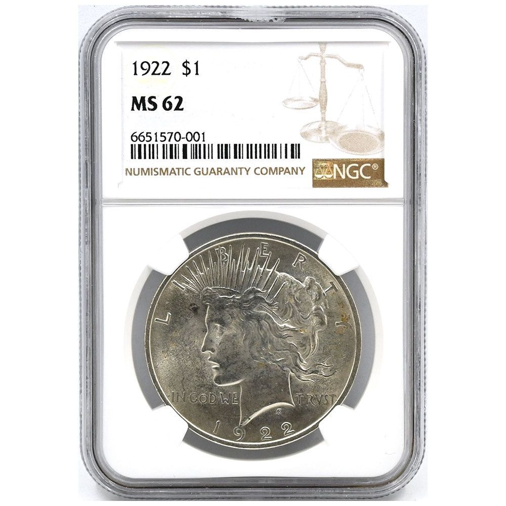 アメリカ 1922 1ドル 銀貨 NGC MS62 シルバーイーグル 自由の女神 リバティ - メルカリ